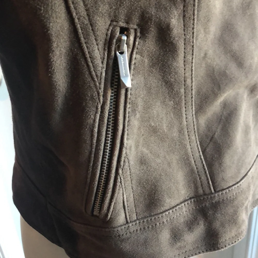 BCBG Maxazria Moto Zipper Leather Jacket slate Gray small - Picture 10 of 16